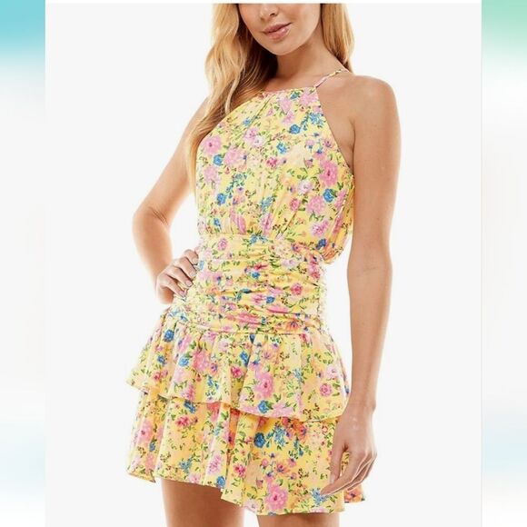 NWT City Studios Junior's Floral Print Fit & Flare Dress - Picture 4 of 12